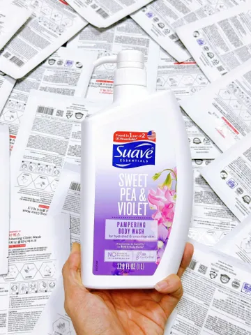 Sữa Tắm Suave Sweet Pea & Violet 1000ml - Hương Thơm Ngọt Ngào, Dưỡng Ẩm Cho Da, Phù Hợp Mọi Loại Da