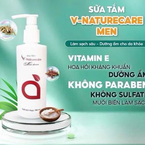 Sữa Tắm Nam VNaturecare Hương Tự Nhiên - Sạch Sâu, Dưỡng Ẩm, Không Gây Kích Ứng, Phù Hợp Với Da Nhạy Cảm
