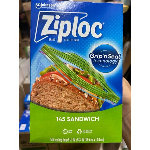 Túi Zip Đựng Thực Phẩm, Bánh Mì Sandwich Ziploc Hộp Nhỏ 145 Cái (16.5Cm X 14.9Cm)