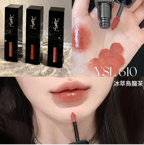 Son Kem Yves Saint Laurent YSL Vinyl Cream Lip Stain 610 Nude Champion Màu Nude Cam 338196
