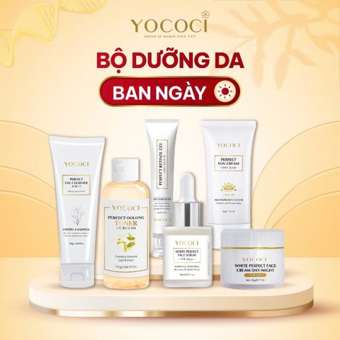 Bộ Dưỡng Da Cao Cấp Ban Ngày Yococi - 6 Sản Phẩm Chăm Sóc Toàn Diện, Dưỡng Ẩm, Bảo Vệ Da Khỏi Tia UV, Phù Hợp Mọi Loại Da