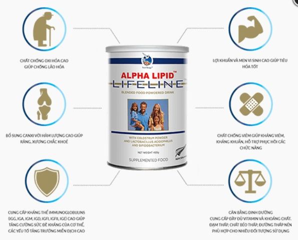 Sữa Non Alpha Lipid Life Line New Zealand 450g - Dưỡng ẩm tự nhiên cho mọi loại da, chống khô và cải thiện sắc tố da
