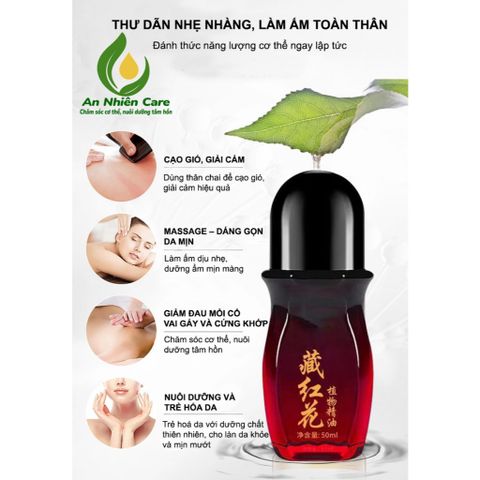Dầu Massage Cổ Vai Gáy Nóng Tinh Dầu Saffron, Nhụy Hoa Nghệ Tây - Giảm Đau, Cạo Gió, Dưỡng Da, Thư Giãn Tinh Thần Cho Gia Đình
