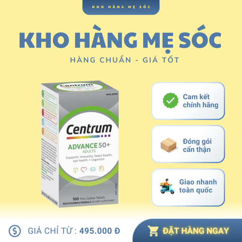 Vitamin Centrum Advance 50+ - Tổng Hợp Dinh Dưỡng Cho Người Trên 50 - 100 Viên Hỗ Trợ Tim Mạch, Xương Khớp, Trí Nhớ