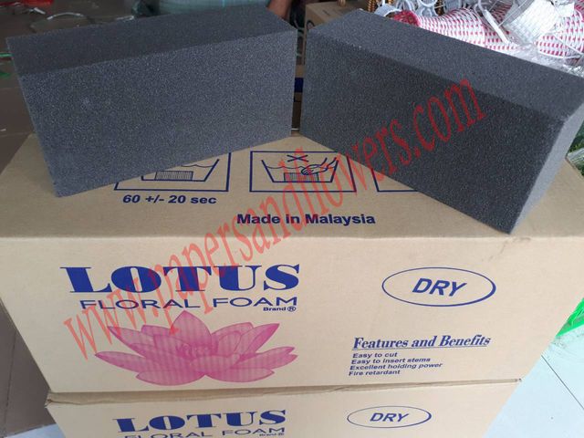 Xốp Cắm Hoa Giả Lotus - Thùng 20 Viên Xốp Cắm Hoa Khô 23x11x8cm, Màu Xám, Trang Trí Nhà Cửa Sang Trọng