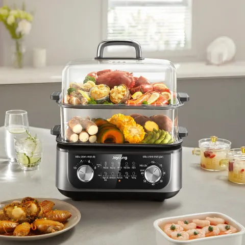 Nồi Lẩu Hấp Đa Năng Joyoung JFS-556 - Công Suất 1600W, Dung Tích 16L, Tiện Lợi Cho Bữa Tiệc Gia Đình, Hấp Nhanh, Bảo Vệ Chống Cháy