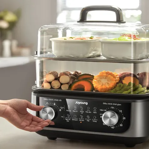 Nồi Lẩu Hấp Đa Năng Joyoung JFS-556 - Công Suất 1600W, Dung Tích 16L, Tiện Lợi Cho Bữa Tiệc Gia Đình, Hấp Nhanh, Bảo Vệ Chống Cháy