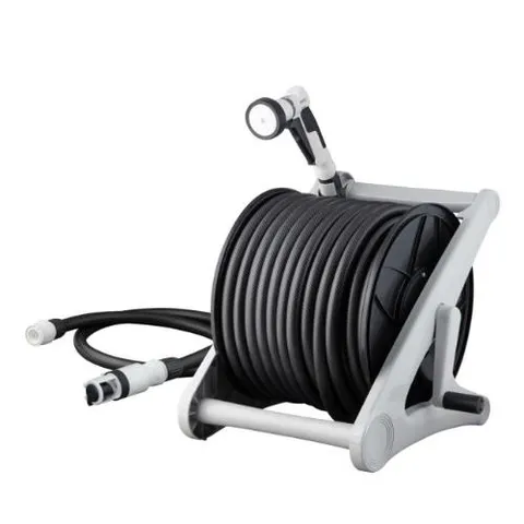 Bộ vòi tưới vườn Takagi Aurora V 50m R550CG - Dễ dàng thu rút, 4 chế độ tưới, chống xoắn, phù hợp cho sân vườn và ngoài trời.