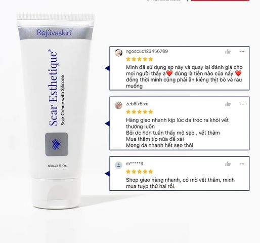 Kem Xóa Sẹo Thâm, Rỗ, Lõm Scar Esthetique 60ml - Giúp Làm Sáng Da, Lấp Đầy Sẹo, Hỗ Trợ Làm Mờ Sẹo Hiệu Quả từ Rejuvaskin USA