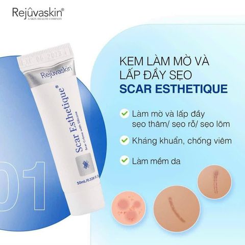 Kem Xóa Sẹo Thâm, Rỗ, Lõm Scar Esthetique 60ml - Giúp Làm Sáng Da, Lấp Đầy Sẹo, Hỗ Trợ Làm Mờ Sẹo Hiệu Quả từ Rejuvaskin USA