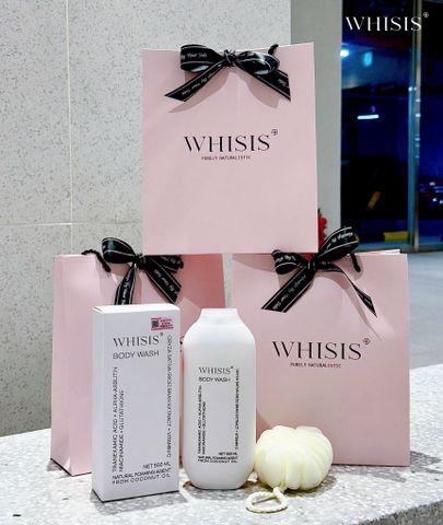 Sữa Tắm Whisis Body Wash Dưỡng Da Sáng Khỏe 500ml - Tặng Kèm Bông Tắm Mềm Mại, Chăm Sóc Da Tự Nhiên, Hương Thơm Dịu Dàng