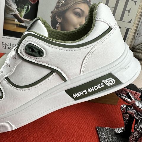 Giày Thể Thao Nam Da Thoáng Khí - Sneakers Thời Trang Dễ Phối Đồ, Chất Liệu Cao Cấp, Kích Thước 39-44, Đen/Xanh