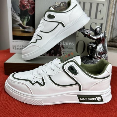 Giày Thể Thao Nam Da Thoáng Khí - Sneakers Thời Trang Dễ Phối Đồ, Chất Liệu Cao Cấp, Kích Thước 39-44, Đen/Xanh