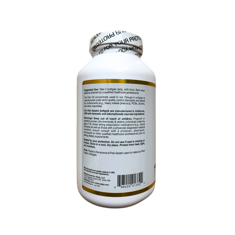 Viên Uống Dầu Cá Omega 3 California Gold Nutrition - Hỗ Trợ Tim Mạch, Bổ Mắt, Chống Viêm - Hộp 240 Viên nang mềm