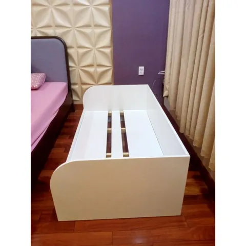Giường Ngủ Gỗ Cho Bé 80x150cm - Giường Đơn Gỗ MDF Chịu Lực 150kg, Kèm Nệm Mềm Dày 5cm và Drap Bọc