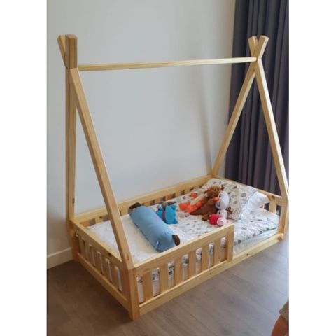 Giường Đơn Cho Bé Gỗ Thông Nhập Khẩu - Giường Tập Đi Lý Tưởng, Kích Thước 80x140cm, Không Kèm Nệm, Freeship HCM