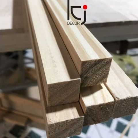 Thanh Gỗ Thông Nhập Khẩu Láng Mịn 60x3x3 cm - Dụng Cụ Tiện Ích Chất Lượng Cao, Cắt Theo Kích Thước Yêu Cầu