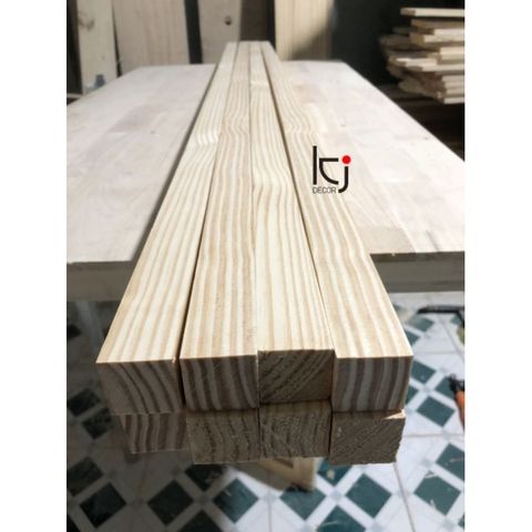 Thanh Gỗ Thông Nhập Khẩu Láng Mịn 60x3x3 cm - Dụng Cụ Tiện Ích Chất Lượng Cao, Cắt Theo Kích Thước Yêu Cầu
