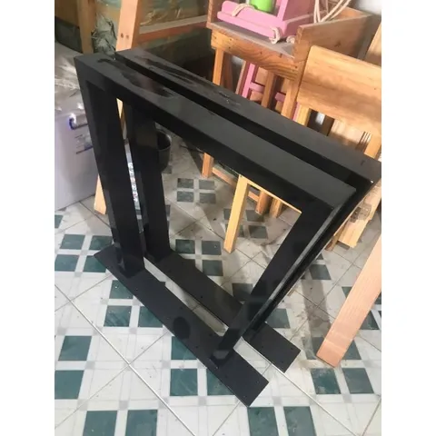 Chân Bàn Sắt Hộp Dày 1.2mm Sơn Tĩnh Điện 72cm - Chân Bàn Đen Kiên Cường, Phù Hợp Bàn Ăn và Văn Phòng (1 Cặp)