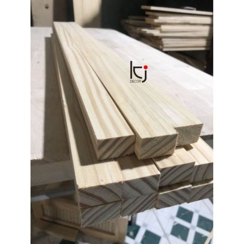 Thanh Gỗ Thông Nhập Khẩu Láng Mịn 120x4x3cm - Dùng Làm Đế Giường, Kệ Đồ, Trang Trí Nhà Cửa