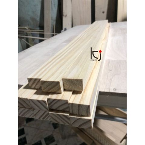 Thanh Gỗ Thông Nhập Khẩu Láng Mịn 120x4x3cm - Dùng Làm Đế Giường, Kệ Đồ, Trang Trí Nhà Cửa