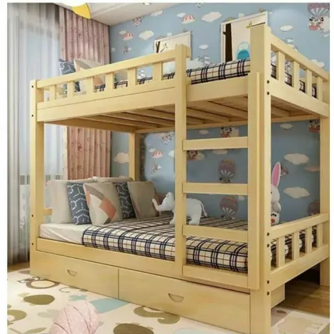 Giường 2 Tầng Gỗ Tự Nhiên Nhập Khẩu - Kích Thước 100x200cm, Bền Bỉ, Chống Ẩm, 2 Ngăn Kéo Tiện Lợi, Miễn Phí Vận Chuyển Tại SG
