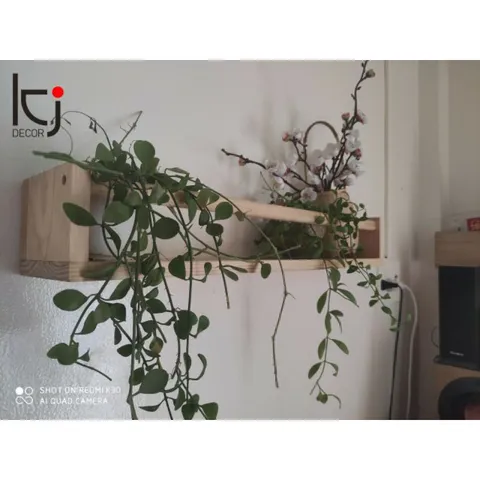 Kệ Treo Tường Chữ U Gỗ Thông 60x15x10cm - Kệ Đựng Gia Vị, Sách, Trang Trí Cho Không Gian Nhỏ Gọn, Xinh Xắn