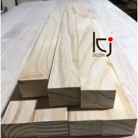 Thanh Gỗ Thông Láng Mịn 100x4x3 cm - Dụng Cụ Tiện Ích Chất Liệu Tự Nhiên, Nhập Khẩu 4 Mặt