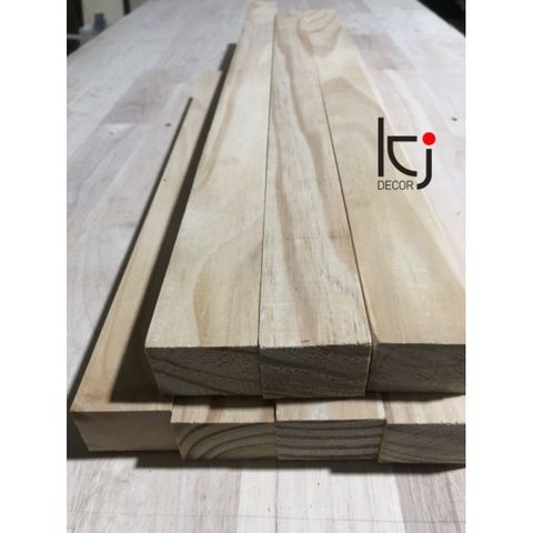 Thanh Gỗ Thông Láng Mịn 100x4x3 cm - Dụng Cụ Tiện Ích Chất Liệu Tự Nhiên, Nhập Khẩu 4 Mặt