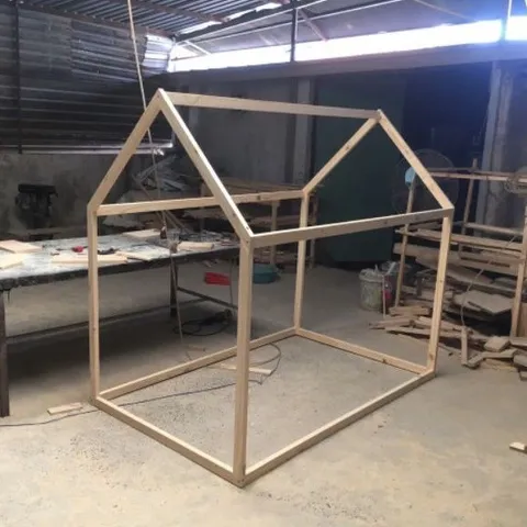 Giường Ngôi Nhà Cho Bé - Giường Gỗ Thông 100x160cm An Toàn và Thẩm Mỹ, Dễ Dàng Lắp Đặt, Thích Hợp Cho Bé Yêu