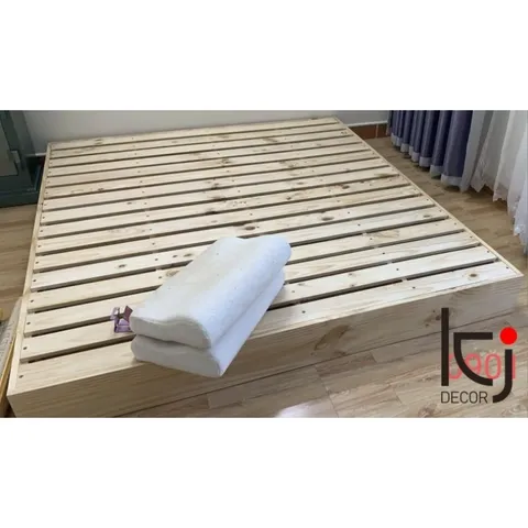 Giường hộp gỗ thông cao 20cm size 2.2x2m - Giường ngủ chất liệu gỗ thông mới, bền đẹp và an toàn cho sức khỏe