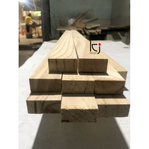 Thanh gỗ thông mịn 4 mặt 5x2cm dài 1m - Gỗ thông nhập khẩu, nhận cắt theo kích thước yêu cầu cho trang trí nội thất và DIY.