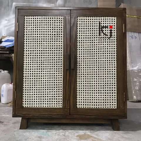 Tủ Giày Gỗ Tự Nhiên Thoáng Khí - Tủ Giày Mây Mắt Cáo 3 Ngăn, Chất Liệu Gỗ Thông Walnut Chống Ẩm, Kiểu Dáng Hiện Đại