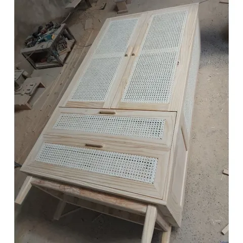 Tủ Quần Áo Cánh Mây Gỗ Thông Nhập Khẩu 100x55x200cm - Đẹp, Bền, Phong Cách Thiết Kế Hiện Đại, Thích Hợp Cho Nhà Cửa