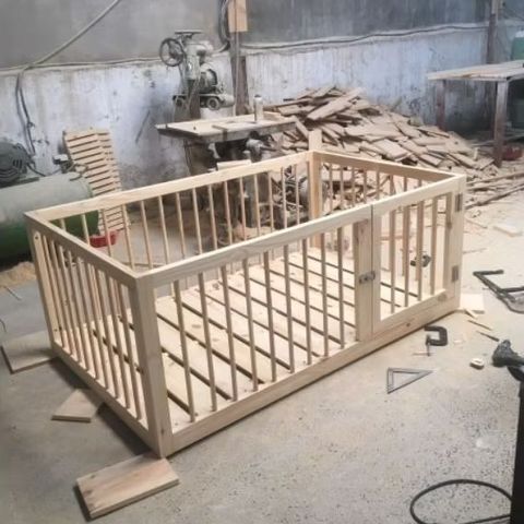 Giường Cũi Gỗ Thông Nhập Khẩu - Giường Tập Ngủ Riêng Cho Bé 100x160cm An Toàn, Chất Lượng Châu Âu