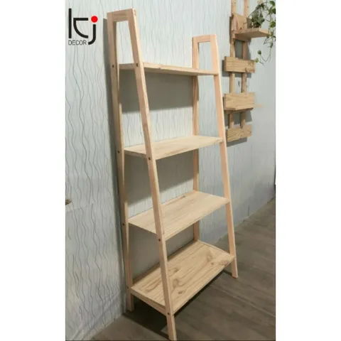 Kệ sách 4 tầng gỗ thông tự nhiên - Đẹp, bền, chống ẩm mốc - Kích thước 64x35x150cm - Thích hợp cho văn phòng và phòng khách