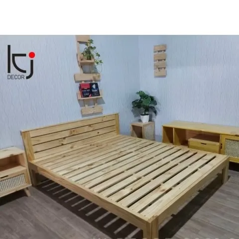 [KID076] Giường gỗ thông cao cấp