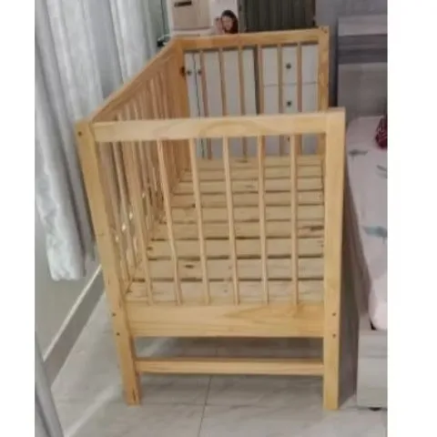 Giường Cũi Trẻ Em Gỗ Nhập Khẩu An Toàn Cho Trẻ Sơ Sinh - Thiết Kế Hiện Đại, Không Kèm Nệm, Tải Trọng 200kg