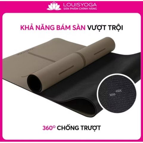 Thảm Tập Yoga Cao Su LOUIS DIAMOND 183x68x0.5cm - Chống Thấm, Đường Khắc Tiện Dụng, Tặng Kèm Túi Đựng Chất Lượng Cao