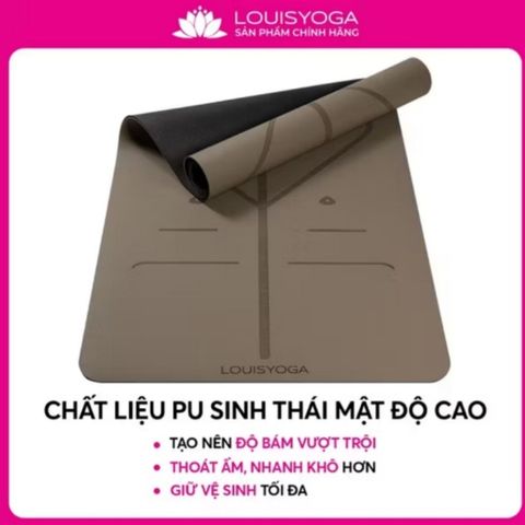 Thảm Tập Yoga Cao Su LOUIS DIAMOND 183x68x0.5cm - Chống Thấm, Đường Khắc Tiện Dụng, Tặng Kèm Túi Đựng Chất Lượng Cao