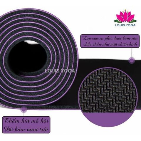 Thảm Yoga Louis Basic - Chất liệu Cao Su Chống Trơn Trượt, Kích Thước 185cm x 68cm x 5mm, Túi Đựng Kèm Theo