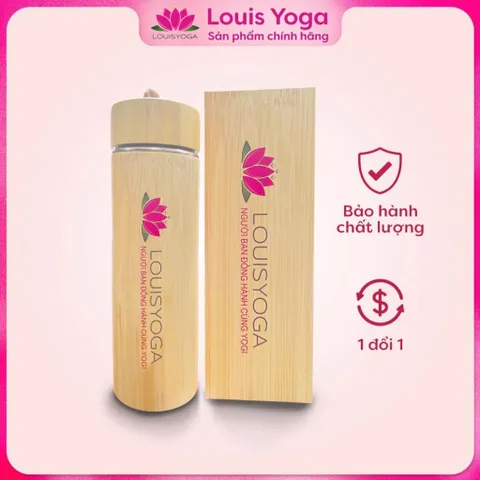 Bình Nước Giữ Nhiệt 450ml Louis Yoga - Vỏ Tre Sang Trọng, Inox 304 An Toàn, Giữ Nhiệt Lâu, Tiện Lợi Mọi Nơi