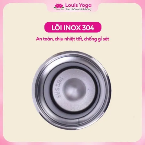 Bình Nước Giữ Nhiệt 450ml Louis Yoga - Vỏ Tre Sang Trọng, Inox 304 An Toàn, Giữ Nhiệt Lâu, Tiện Lợi Mọi Nơi