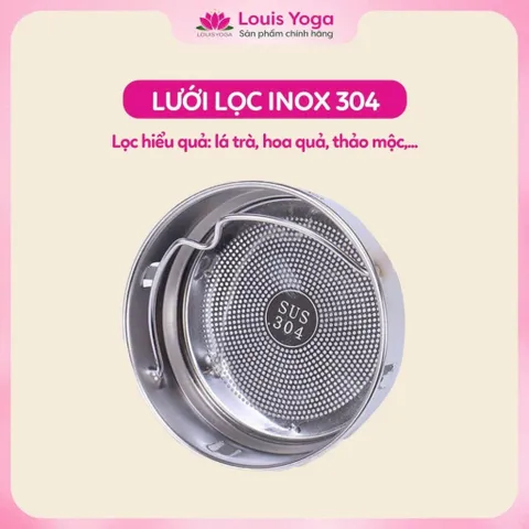 Bình Nước Giữ Nhiệt 450ml Louis Yoga - Vỏ Tre Sang Trọng, Inox 304 An Toàn, Giữ Nhiệt Lâu, Tiện Lợi Mọi Nơi