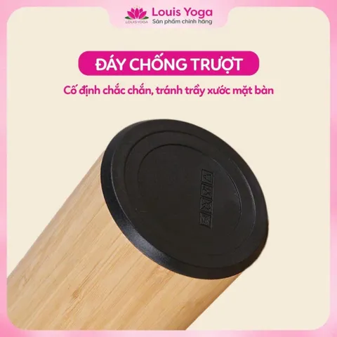 Bình Nước Giữ Nhiệt 450ml Louis Yoga - Vỏ Tre Sang Trọng, Inox 304 An Toàn, Giữ Nhiệt Lâu, Tiện Lợi Mọi Nơi