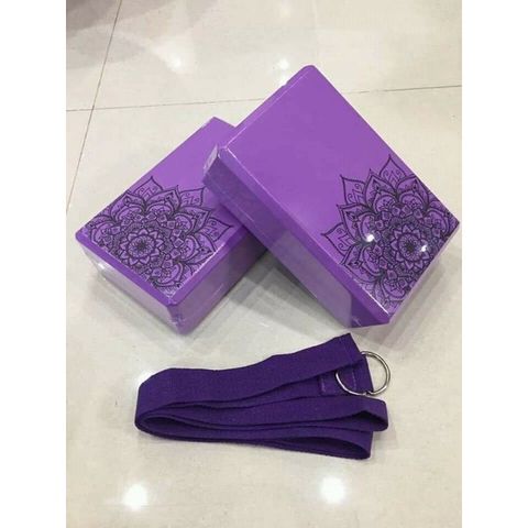 Combo Gạch Tập Yoga EVA 220gr & Dây Tập 1.83m - Bộ Đồ Tập Thể Dục Du Lịch Nguyên Liệu Nhẹ, An Toàn, Tiện Lợi