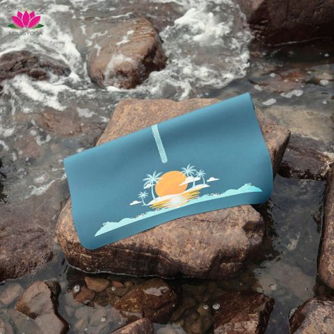 Thảm Tập Yoga Du Lịch Gấp Gọn OCEAN - Cao Su PU Sinh Thái, Chống Trượt, Phù Hợp Tập Luyện 183 x 68cm, Tặng Túi Hữu Ích