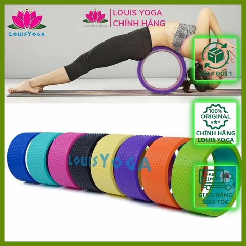 Vòng Gai Massage Tập Yoga Louis - Phiên Bản Mới Nhất 34cm, 1.6kg, Chịu Lực 150Kg, Đen, Tím, Cam, Xanh - Thiết Bị Chăm Sóc Sức Khỏe