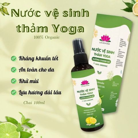 Nước Vệ Sinh Thảm Yoga Louis - Khử Mùi, Kháng Khuẩn, An Toàn Cho Da - Dung Tích 100ml, Bảo Vệ Và Giữ Bền Thảm Tập