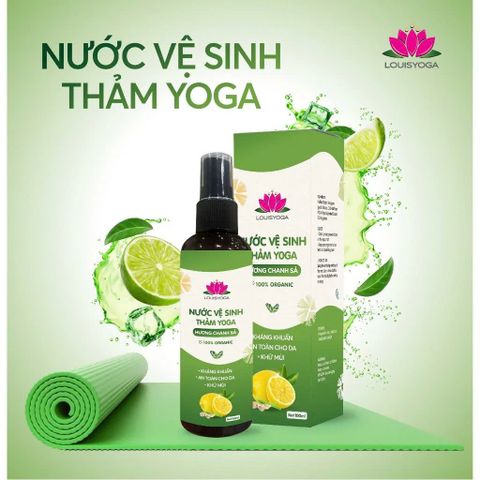 Nước Vệ Sinh Thảm Yoga Louis - Khử Mùi, Kháng Khuẩn, An Toàn Cho Da - Dung Tích 100ml, Bảo Vệ Và Giữ Bền Thảm Tập